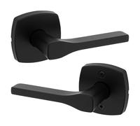 Kwikset Tripoli 97200-919 - Leva per sala passaggio/armadio con rosa moderna morbida in nero opaco