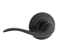 Kwikset Tustin Dummy Door Handle Single Sided Lever for Closets French Double Doors and Pantry Matte Black Non-Turning Left Handed Inter