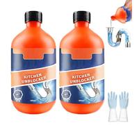 Kwiphiny Pipeline Dredging Agent-Momeng Kitchen Unblocker, Powerful Pipe Dredge Agent, Foaming Lemon Drain Cleaner 330ml, Pipe Unclogging Dissolving Agent, Sewer Sink Cleaning Unblocker (2PCS)