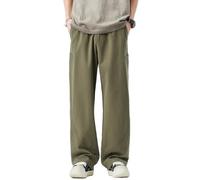 KWISUAWHGA Pantaloni Sportivi Da Uomo Dritti Casual Con Elastico in Vita Dal Basso Verso L'alto Comodi Larghi E Aderenti,Verde,S