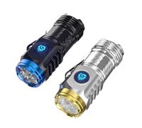 KWJNH Mini torcia a tre occhi con mostro super potente, impermeabile, torcia a LED ricaricabile, per passeggiate, escursioni, campeggio