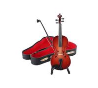 KWJNH Modello di violino in miniatura in legno, mini strumento musicale, simulazione di mini ornamento musicale per ufficio, regalo per la casa