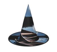 Kwjsdfea Chiaro di luna Canoa Allagash River - Cappello versatile Halloween Cappello da strega per donna, uomo, adulto, divertente ed elegante decorazione per feste di Halloween