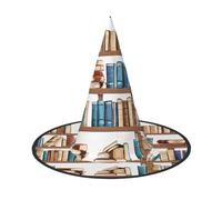Kwjsdfea Divertente collezione di scaffali per libri, stampa versatile, cappello da strega per Halloween, per donne, uomini, adulti, divertente ed elegante, decorazione per feste di Halloween, 1 pezzo