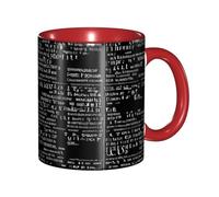 Kwjsdfea Tazze da caffè con stampa di codice di programmazione programmatore, tazze da caffè in ceramica colorata con manico, tazze da ristorante per caffè, tè, cappuccino, cacao, cereali, rosso