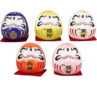 KWJTOY 1 Set del Dharma in Ceramica Bambola Daruma Giapponese Statua Giapponese di Daruma Bambola di Porcellana Daruma di Porcellana Mini Bambola Daruma Statuina Daruma Zen Daruma