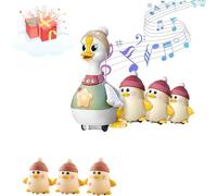 KWJXTBSX Tummy Time Duck Family Toy, Walking Duck with Baby Ducks,,Tummy Time Toys,Light up Swinging Crawling Toys, Tummy Time Duck Toy for 6-12 Months Toddlers Boy Girl