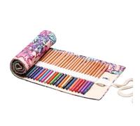 KWKPR Astuccio a Rotolo 24 Fori Portamatite Arrotolabile di Tela, Custodia con Astuccio Arrotolabile in Tela per Matite Colorate, per Studenti Pennello Pittura Artista Scuola Ufficio