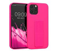 kwmobile 1x Custodia Compatibile con Apple iPhone 12 / iPhone 12 Pro - Cover Supporto Dita - Back Case per Smartphone - Protezione Gommata rosa shocking