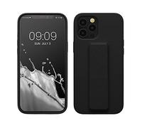 kwmobile 1x Custodia Compatibile con Apple iPhone 12 PRO Max - Cover Supporto Dita - Back Case per Smartphone - Protezione Gommata Nero