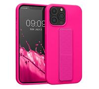 kwmobile 1x Custodia Compatibile con Apple iPhone 13 Pro Max - Cover Supporto Dita - Back Case per Smartphone - Protezione Gommata rosa shocking