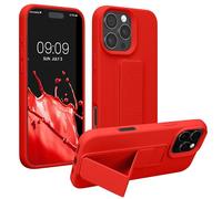 kwmobile 1x Custodia Compatibile con Apple iPhone 16 PRO Max - Cover Supporto Dita - Back Case per Smartphone - Protezione Gommata Rosso