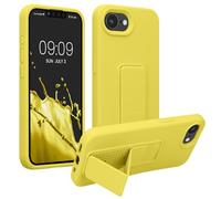 kwmobile 1x Custodia Compatibile con Apple iPhone 16e - Cover Supporto Dita - Back Case per Smartphone - Protezione Gommata Giallo radiante