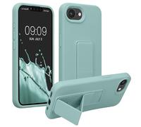 kwmobile 1x Custodia Compatibile con Apple iPhone 16e - Cover Supporto Dita - Back Case per Smartphone - Protezione Gommata Menta