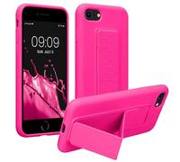 kwmobile 1x Custodia Compatibile con Apple iPhone SE (2020/2022) / 8/7 - Cover Supporto Dita - Back Case per Smartphone - Protezione Gommata rosa shocking