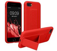 kwmobile 1x Custodia Compatibile con Apple iPhone SE (2020/2022) / 8/7 - Cover Supporto Dita - Back Case per Smartphone - Protezione Gommata Rosso