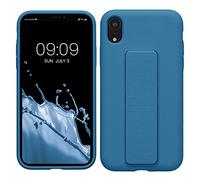 kwmobile 1x Custodia Compatibile con Apple iPhone XR - Cover Supporto Dita - Back Case per Smartphone - Protezione Gommata Blu Indaco