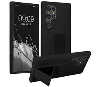 kwmobile 1x Custodia Compatibile con Samsung Galaxy S24 Ultra - Cover Supporto Dita - Back Case per Smartphone - Protezione Gommata Nero