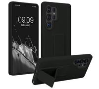 kwmobile 1x Custodia Compatibile con Samsung Galaxy S25 Ultra - Cover Supporto Dita - Back Case per Smartphone - Protezione Gommata Nero
