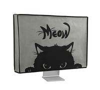kwmobile 20-22" Monitor Cover - Protezione Monitor PC Antipolvere Schermo Computer - Custodia Protettiva Gatto Nero