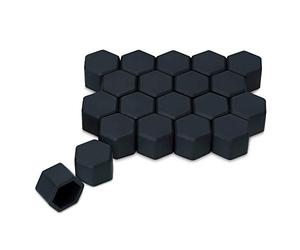 kwmobile 20x Copribulloni compatibile con dadi delle ruote da 21 mm - Set 20 coperture bulloni ruota auto - Copricerchi in nero