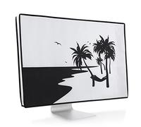kwmobile 27-28" monitor Cover - Protezione Monitor PC Antipolvere Schermo Computer - Custodia Protettiva Relax sull'Amaca Bianco
