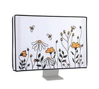 kwmobile 27-28" Monitor Cover - Protezione Monitor PC Antipolvere Schermo Computer - Custodia Protettiva Api e Fiori