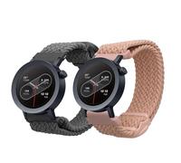 kwmobile 2x Cinturino Nylon Compatibile con CMF Watch Pro 2 / Watch Pro 1 Cinturino - Set Cinturini con Fibbia 15-19 cm grigio/rosa antico