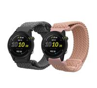 kwmobile 2x Cinturino Nylon Compatibile con Garmin Forerunner 255/255 Music Cinturino - Set Cinturini con Fibbia 15-19 cm grigio/rosa antico
