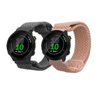 kwmobile 2x Cinturino Nylon Compatibile con Garmin Forerunner 55 Cinturino - Set Cinturini con Fibbia 15-19 cm grigio/rosa antico