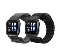 kwmobile 2x Cinturino Nylon Compatibile con Garmin Venu Sq 2 Music/Sq 2 Cinturino - Set Cinturini con Fibbia 15-19 cm nero/grigio