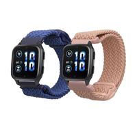 kwmobile 2x Cinturino Nylon Compatibile con Garmin Venu Sq 2 Music/Sq 2 Cinturino - Set Cinturini con Fibbia 15-19 cm blu scuro/rosa antico