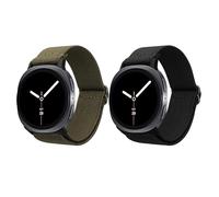 kwmobile 2x Cinturino Nylon Compatibile con Samsung Galaxy Watch 8 Galaxy/Galaxy Watch 8 Classic 46mm Cinturino - Set Cinturini con Fibbia 14-22 cm nero/verde scuro