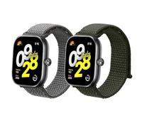kwmobile 2x Cinturino Nylon Compatibile con Xiaomi Redmi Watch 4 / Band 8 Pro/Band 9 Pro Cinturino - Set Cinturini con Fibbia 14-22 cm verde scuro/grigio scuro