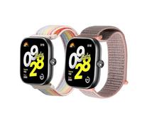 kwmobile 2x Cinturino Nylon Compatibile con Xiaomi Redmi Watch 4 / Band 8 Pro/Band 9 Pro Cinturino - Set Cinturini con Fibbia 14-22 cm rosa antico/multicolore