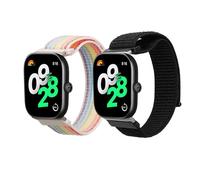 kwmobile 2x Cinturino Nylon Compatibile con Xiaomi Redmi Watch 4 / Band 8 Pro/Band 9 Pro Cinturino - Set Cinturini con Fibbia 14-22 cm nero/multicolore