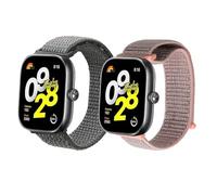 kwmobile 2x Cinturino Nylon Compatibile con Xiaomi Redmi Watch 4 / Band 8 Pro Cinturino - Set Cinturini con Fibbia 14-22 cm grigio scuro/rosa antico