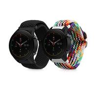 kwmobile 2x Cinturino Nylon Compatibile con Xiaomi Watch S4/S4 Sport/S3/S2/Watch S1 Active/Redmi Watch 5 Active Cinturino - Set Cinturini con Fibbia 19-20 cm nero/multicolore