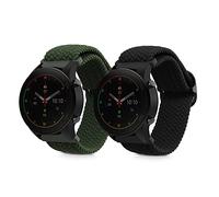 kwmobile 2x Cinturino Nylon Compatibile con Xiaomi Watch S4/S4 Sport/S3/S2/Watch S1 Active/Redmi Watch 5 Active Cinturino - Set Cinturini con Fibbia 19-20 cm nero/verde