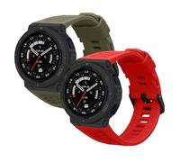 kwmobile 2x Cinturino TPU Silicone Fibbia Compatibile con Amazfit Active Edge (A2212) Cinturino - Cinturini 14-22 cm
