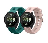 kwmobile 2X Cinturino TPU Silicone Fibbia Compatibile con Garmin Forerunner 165 / Forerunner 165 Music Cinturino - Cinturini 14-22 cm