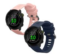 kwmobile 2x Cinturino TPU Silicone Fibbia Compatibile con Garmin Forerunner 55 / Forerunner 165/245 / 645/570 42mm Cinturino - Cinturini 14-22 cm