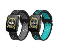 kwmobile 2x Cinturino TPU Silicone Fibbia Compatibile con Huami 22mm Amazfit Bip 6 / Bip 5 Unity/Bip 5 / GTS 3 / Balance 2 / Helio Strap Cinturino - Cinturini 14-22 cm