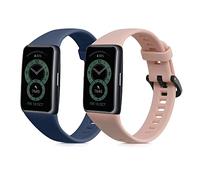 kwmobile 2x Cinturino TPU Silicone Fibbia Compatibile con Huawei Band 6 & 6 Pro/Honor Band 7 & 6 Cinturino - Cinturini 14-22 cm