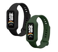 kwmobile 2X Cinturino TPU Silicone Fibbia Compatibile con Xiaomi Redmi Band 3 / Smart Band 9 Active Cinturino - Cinturini 14-22 cm