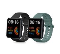 kwmobile 2x Cinturino TPU Silicone Fibbia Compatibile con Xiaomi Redmi Watch 2 Lite Cinturino - Cinturini 14-22 cm