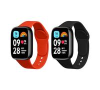 kwmobile 2x Cinturino TPU Silicone Fibbia Compatibile con Xiaomi Redmi Watch 3 Active Cinturino - Cinturini 14-22 cm