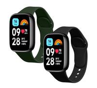 kwmobile 2x Cinturino TPU Silicone Fibbia Compatibile con Xiaomi Redmi Watch 3 Active Cinturino - Cinturini 14-22 cm