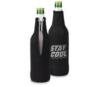 kwmobile 2X Cooler Sleeve per Bottiglia 330-500ml - per Birre e Altre Bevande - Realizzato in Neoprene Stay Cool Bianco/Nero Isolante