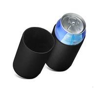 kwmobile 2X Cooler Sleeve Raffredda Lattina 6,5 x 10 cm - Raffreddalattina in Neoprene Isolante Nero - Cooling Bag Fredda Lattine Birra Cola